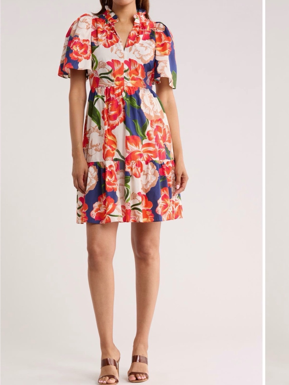 Vince Camuto Floral Poplin Fit and Flare Dress